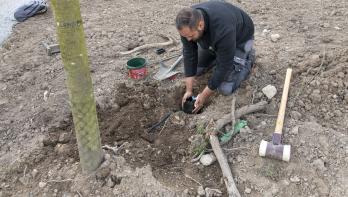 Point Presse Installation Sondes Tensiométriques Arbres Mail de La Rabine 30-03-2022