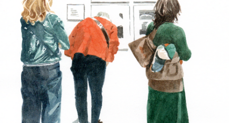 Emma Burr, Les visiteurs, 2022-2024, aquarelle sur papier © Emma Burr.